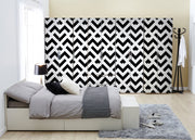 Black And White Line Art Self Adhesive Sticker For Wardrobe