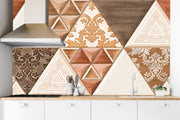 Beautiful Kitchen Tiles Pattern Customised Wallpaper