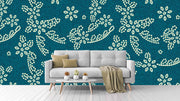 Blue White Random Pattern Wallpaper