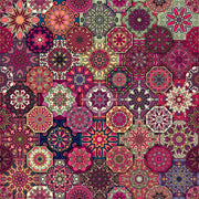 Pink Round Mandala Art Self Adhesive Sticker For Refrigerator