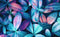 Colourful Leafs Painting Self Adhesive Sticker For Wardrobe