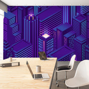 Purple Isometric Wallpaper