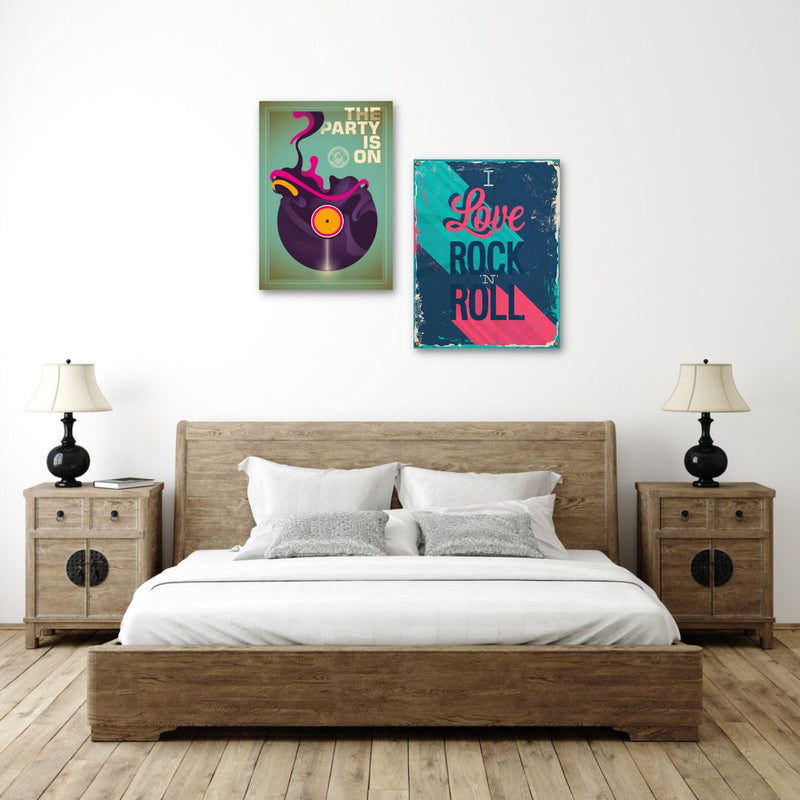 Multicolour Vinyl Wall Art, Set of 2