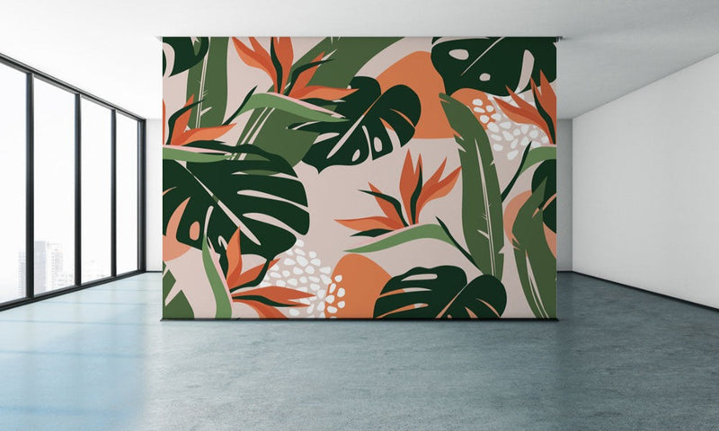 Exotic Pastel Tropical Wallpaper