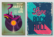 Multicolour Vinyl Wall Art, Set of 2