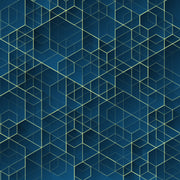 Golden Lines On Blue 3D Self Adhesive Sticker For Table