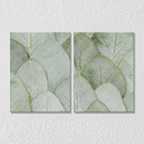 Green Gold Leaves, Set Of 2