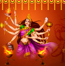 Durga With Trishul Self Adhesive Sticker Poster