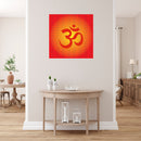 Om Art In Red Design Self Adhesive Sticker Poster