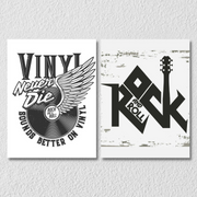 Vinyl Disc Graphic Wall Art, Set Of 2