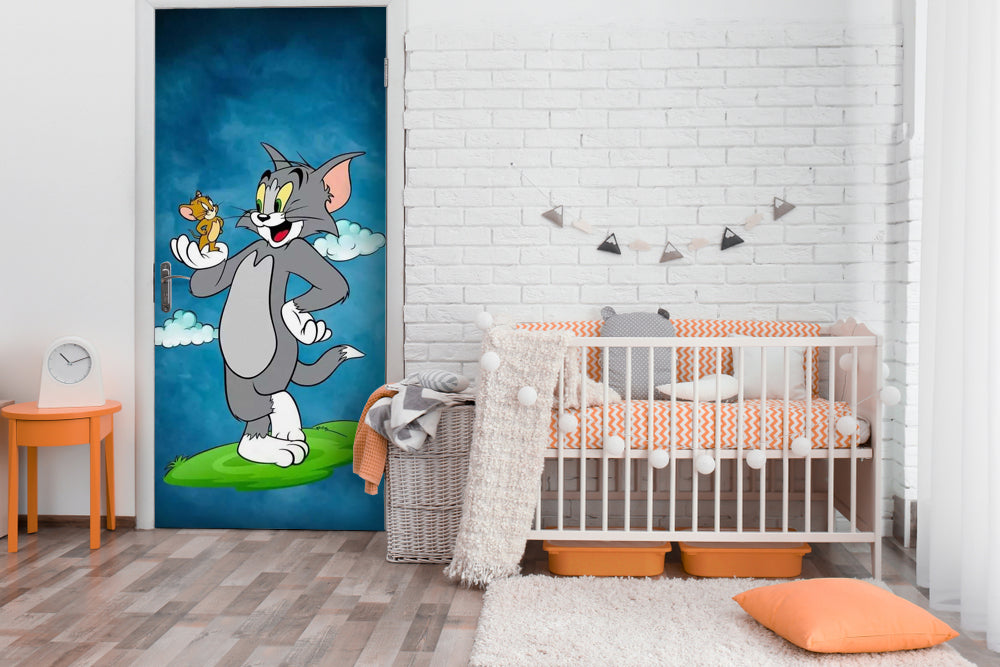Tom And Jerry Self Adhesive Sticker For Door