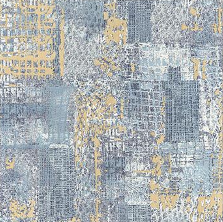 Romania Murella Blue Grey Mettalic Wallpaper