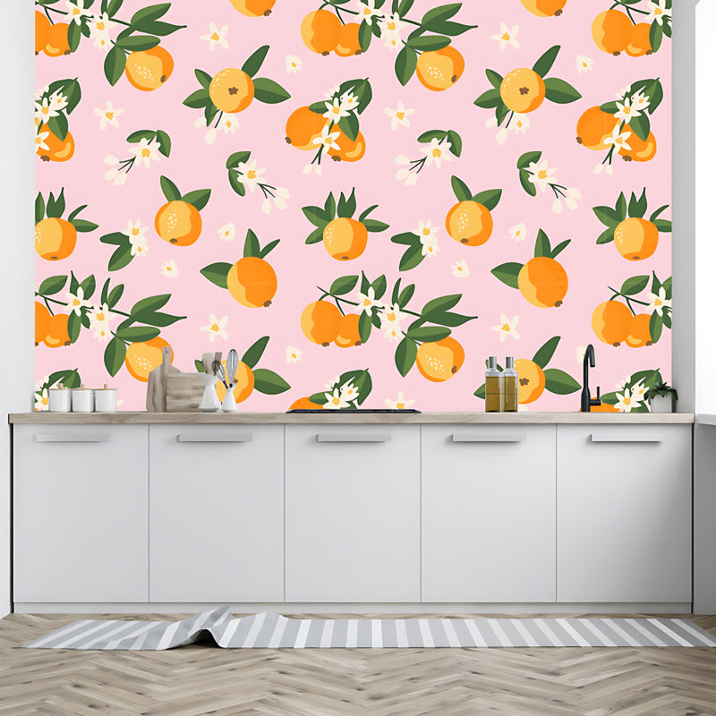 Oranges And Flowers Customize Wallpaper