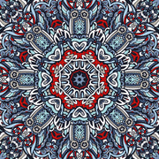 Blue Red Mandala Pattern Art Self Adhesive Sticker For Table