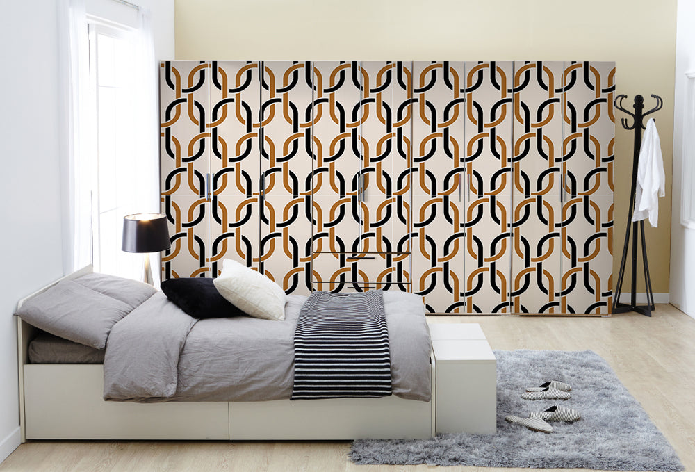 Chain Design 3D Self Adhesive Sticker For Wardrobe