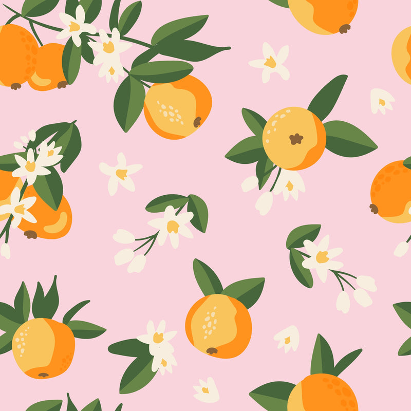 Oranges And Flowers Customize Wallpaper
