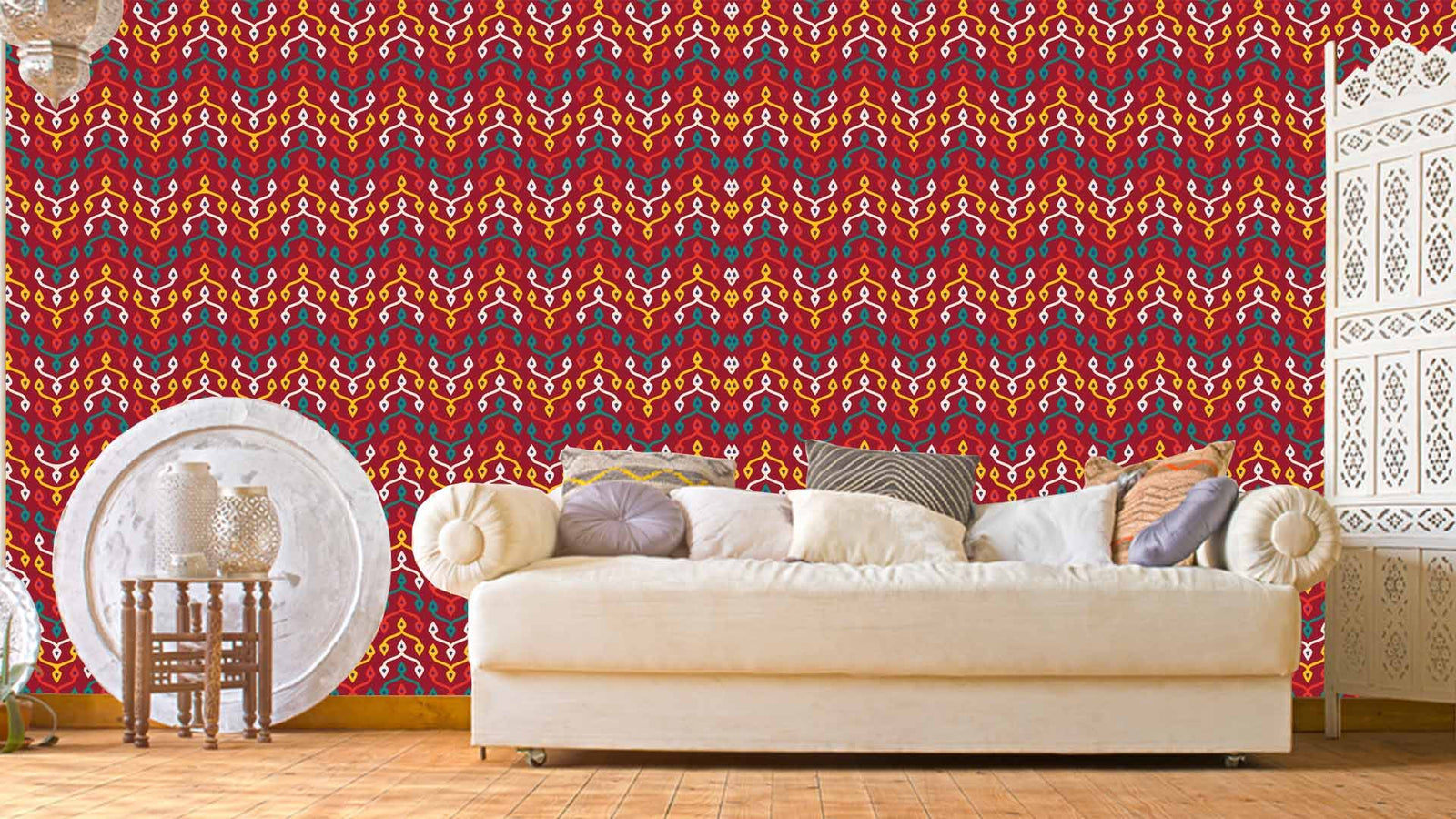 Red India Pattern Red Indian Pattern Wallpaper โ Myindianthings