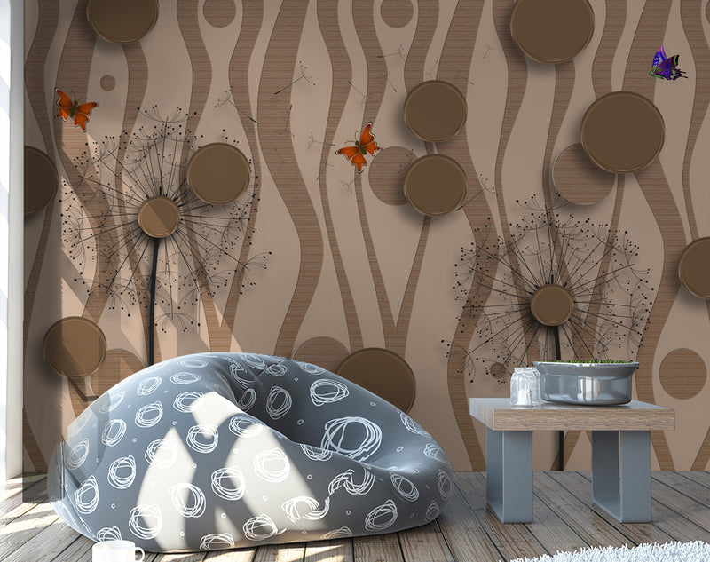 Brown Textured Customised wallpaper for wall