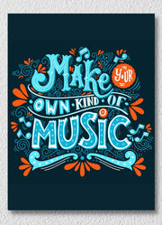 Floral Doodles Calligraphy Music Wall Art