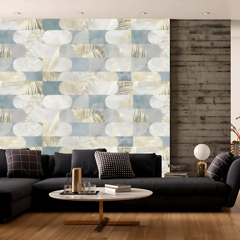 Blue Matt tile Customised Wallpaper