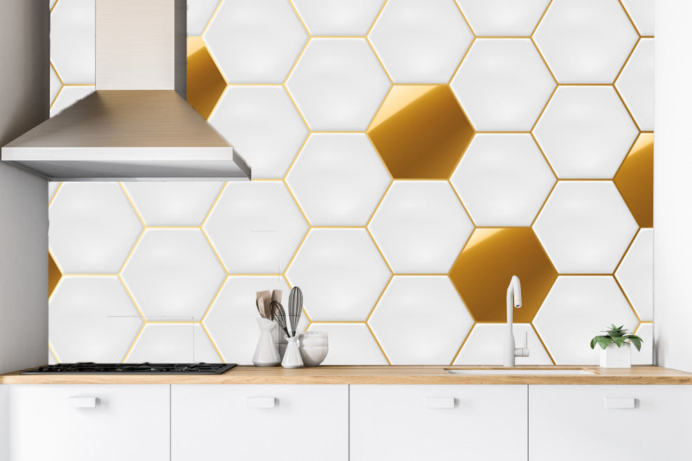 Beautiful Kitchen Tiles Pattern Customised Wallpaper