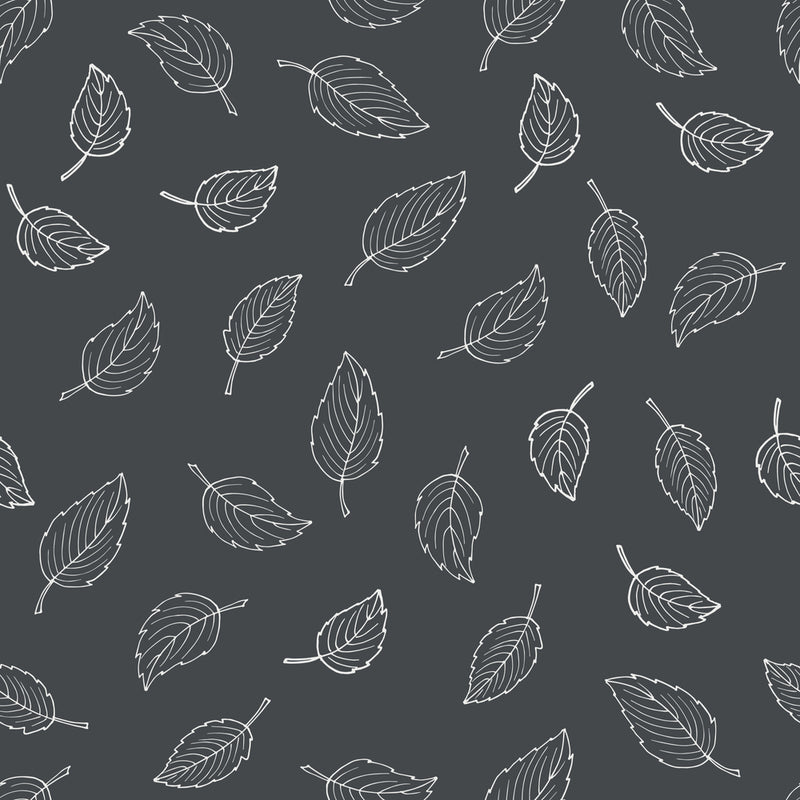 White Leafs On Gray Design Self Adhesive Sticker For Cabinet