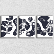 Astronaut Skating Art, Set Of 3