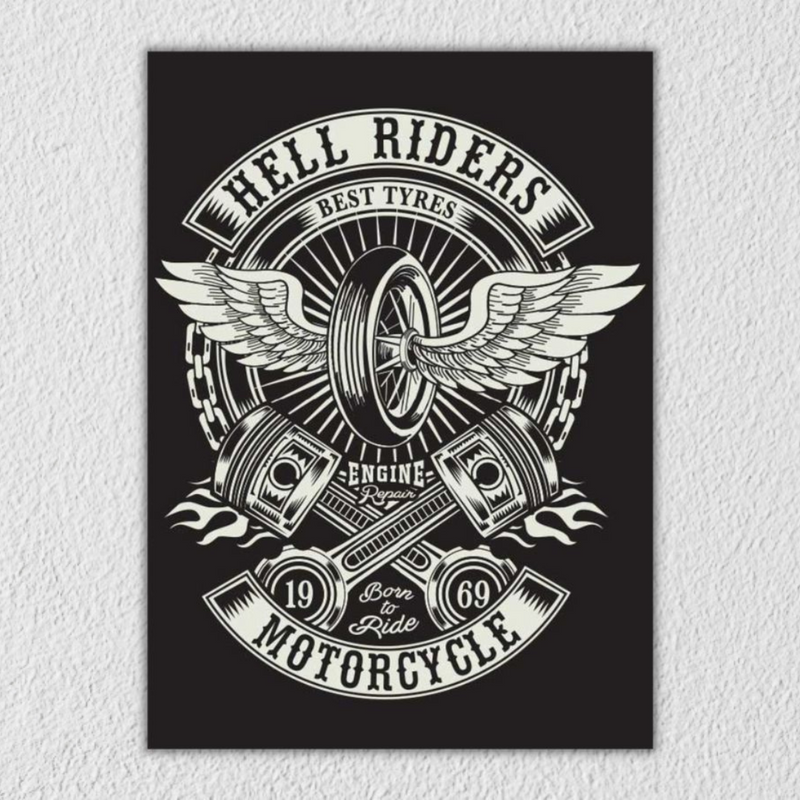 Hell Riders Motorcycle Wall Art