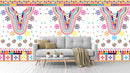 Colourful Pattern White Background Wallpaper