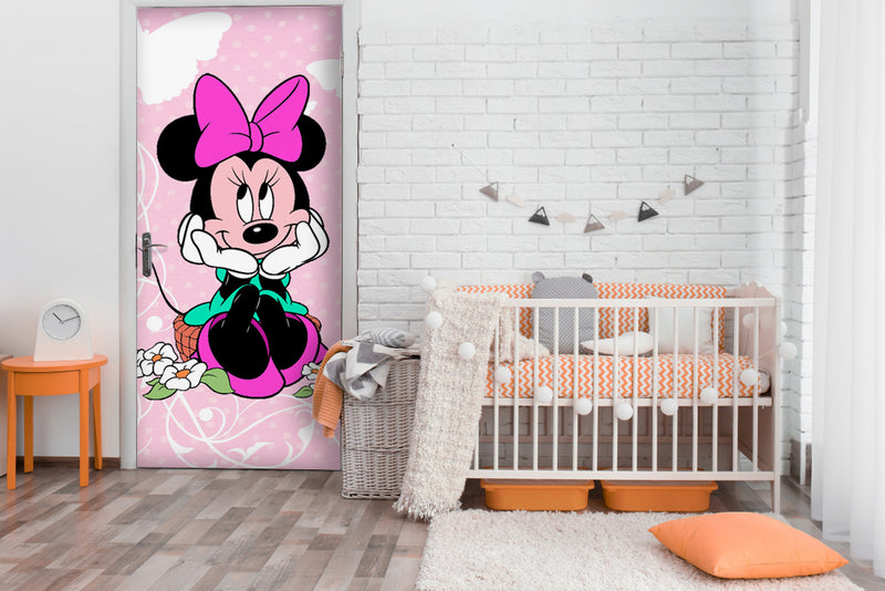 Mini Mouse Anime Self Adhesive Sticker For Door