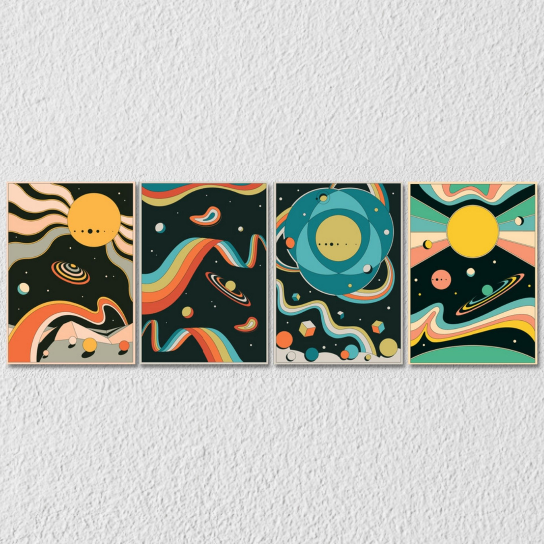 Psychedelic Wall Art, Set Of 4