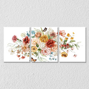 Elegant Floral Art, Set Of 3