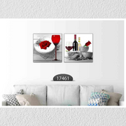 Wine Rose Art, Set Of 2