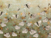 White Butterfly Green Wallpaper