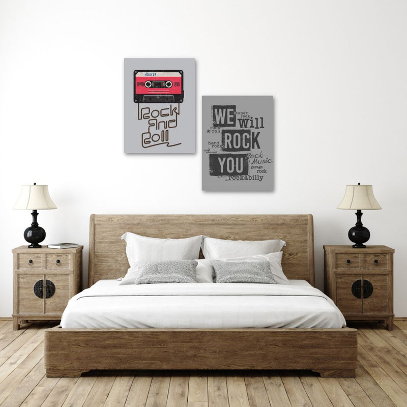 Cassette And Quote Wall Art, Set Of 2