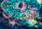 Blue Shaded Beautiful Mandala Art Self Adhesive Sticker For Table