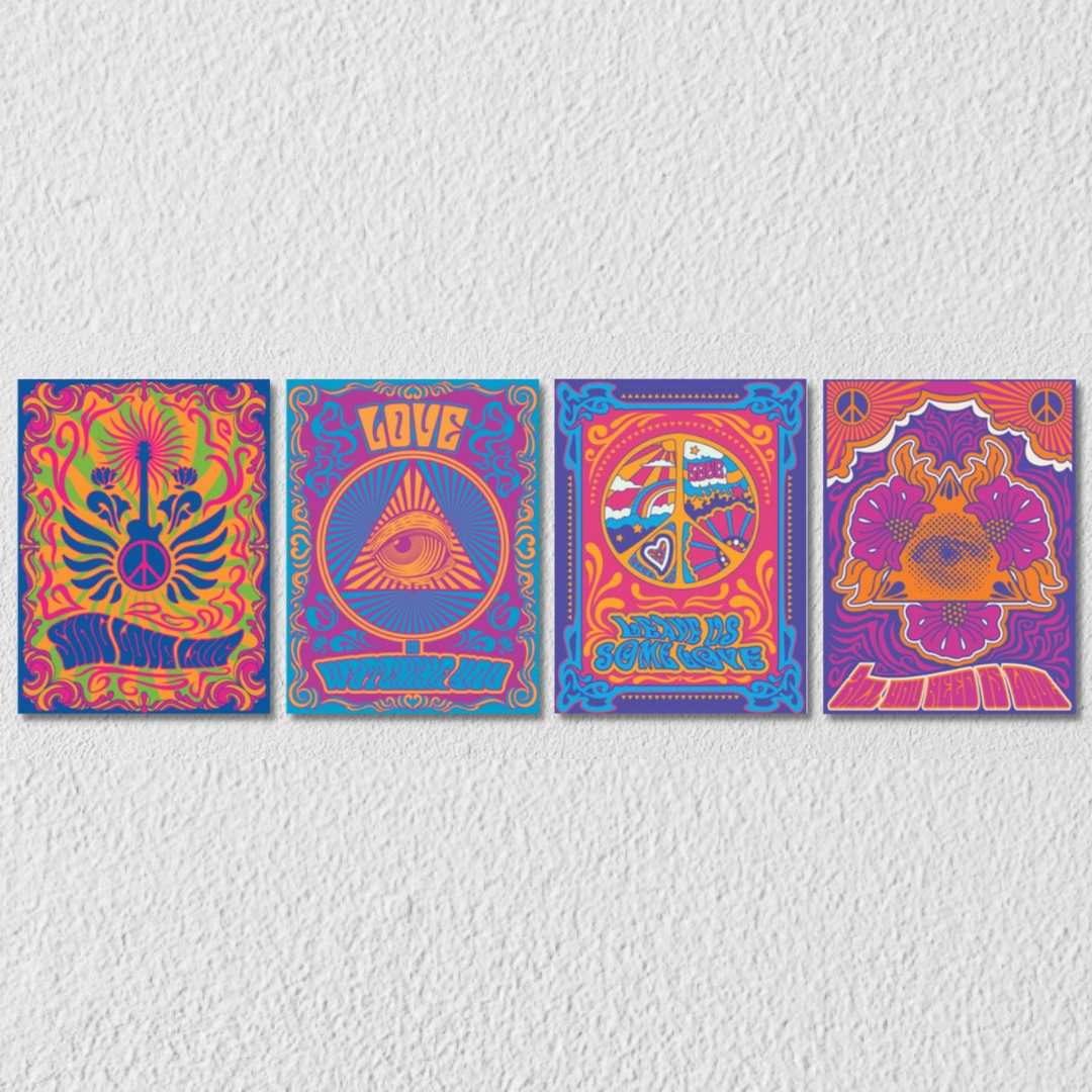 Psychedelic Wall Art, Set Of 4