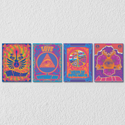 Psychedelic Wall Art, Set Of 4