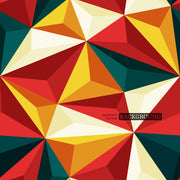 Red Yellow 3D Art Self Adhesive Sticker For Table