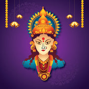 Durga Portraite Painting Self Adhesive Sticker Poster