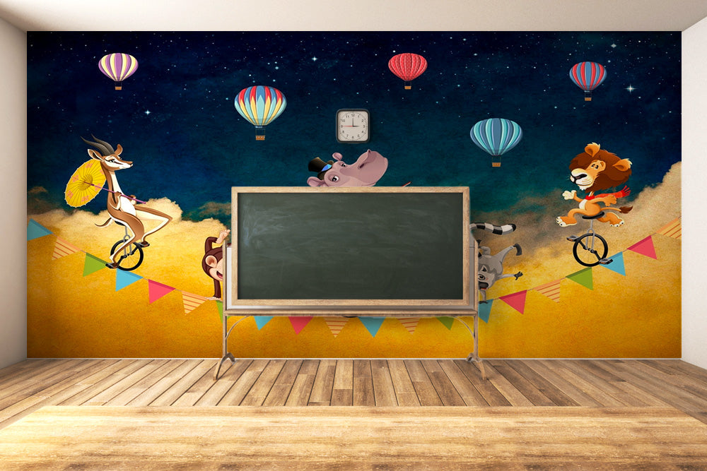 Hot Air Ballons Flags Animals Wallpaper