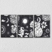 Astronaut Sun Art, Set Of 3