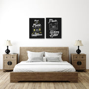 Music Is Happiness Wall Art, Set Of 2