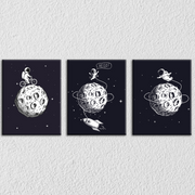 Astronaut Saying Hello, Set Of 3