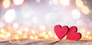 Two Red Wooden Heart Wallpaper