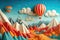 3D Beautiful Orange Parachute Kid Wallpaper