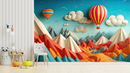 3D Beautiful Orange Parachute Kid Wallpaper