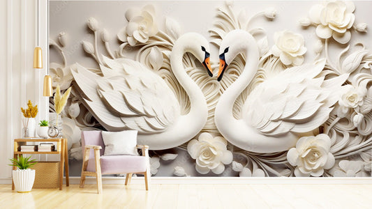 3D Swan Wallpaper