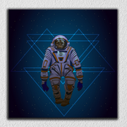 Blue Space Shape Monkey Art