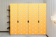 White Triangle In Yellow Self Adhesive Sticker For Wardrobe